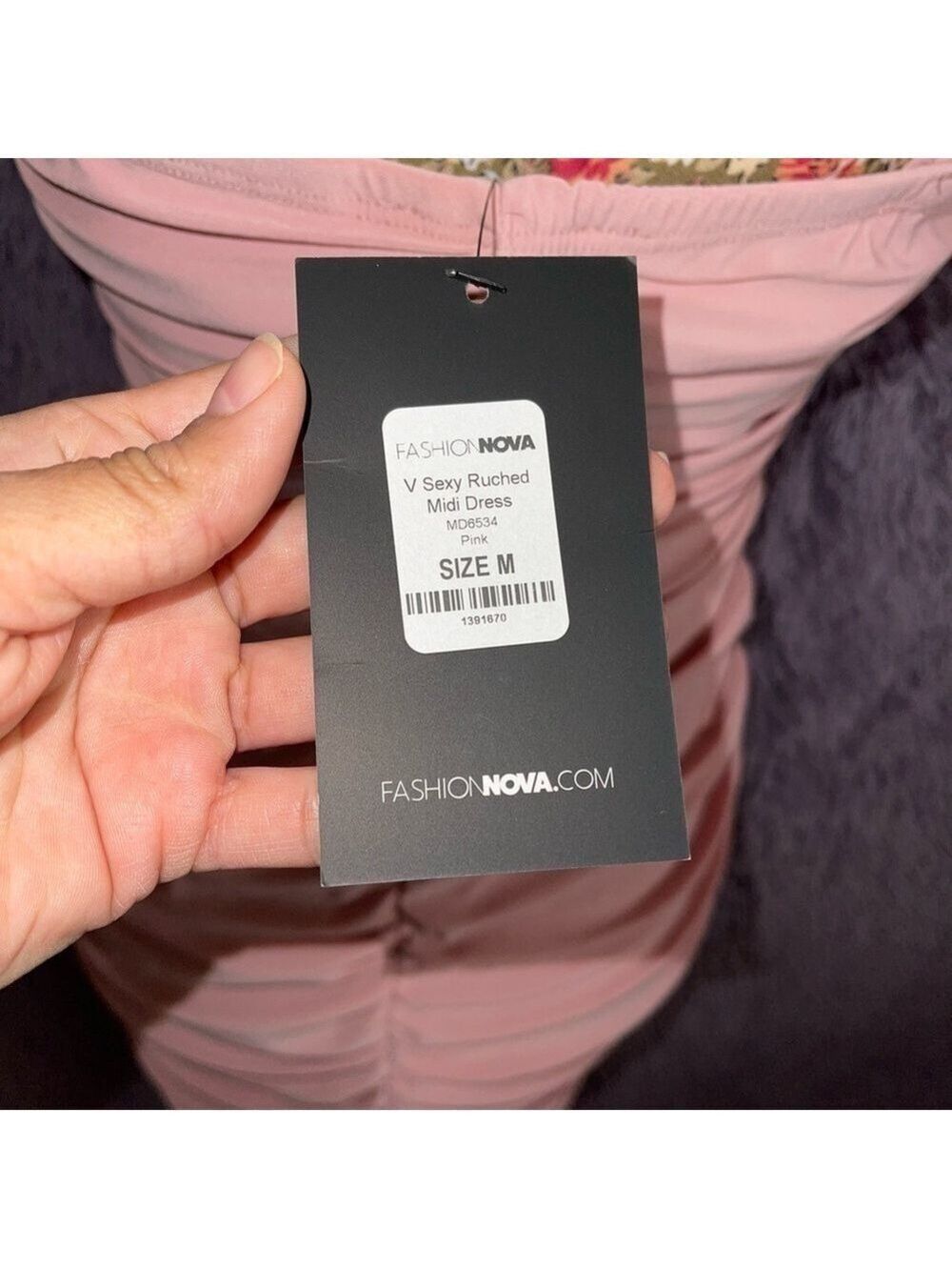 Fashion Nova V Neckline Ruched Sexy Dress - Picture 4 of 7